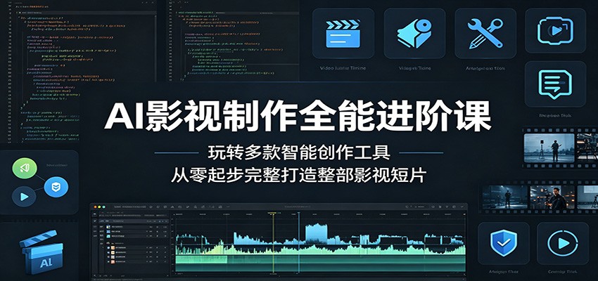 AI影视制作全能进阶课：玩转多款智能创作工具，从零起步完整打造整部影视短片-搞钱利器