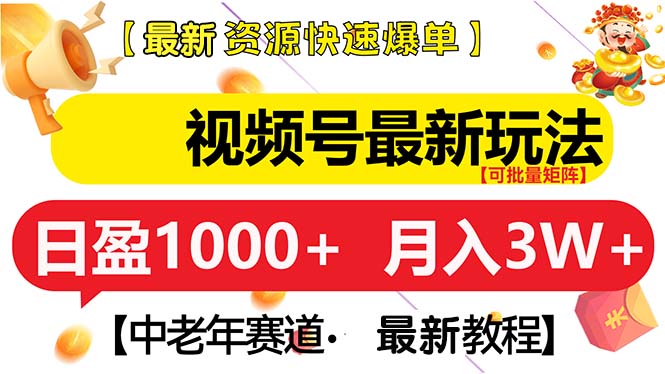 视频号最新玩法 中老年赛道 月入3W+-搞钱利器