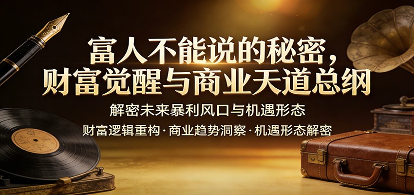 富人不能说的秘密，财富觉醒与商业天道总纲，解密未来暴利风口与机遇形态-搞钱利器