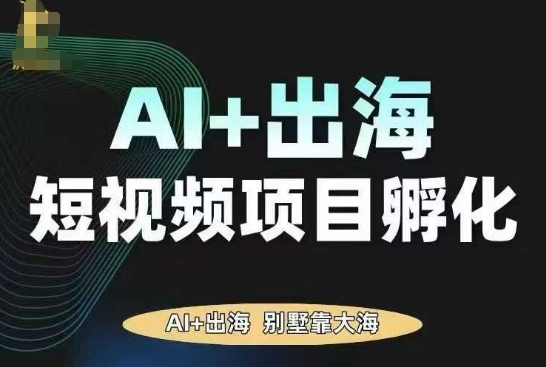 AI·TikTok AI+出海短视频项目孵化，陪你从0-1借助AI实现出海变现-搞钱利器