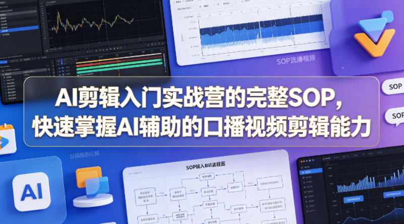 AI剪辑入门实战营的完整SOP，快速掌握AI辅助的口播视频剪辑能力-搞钱利器