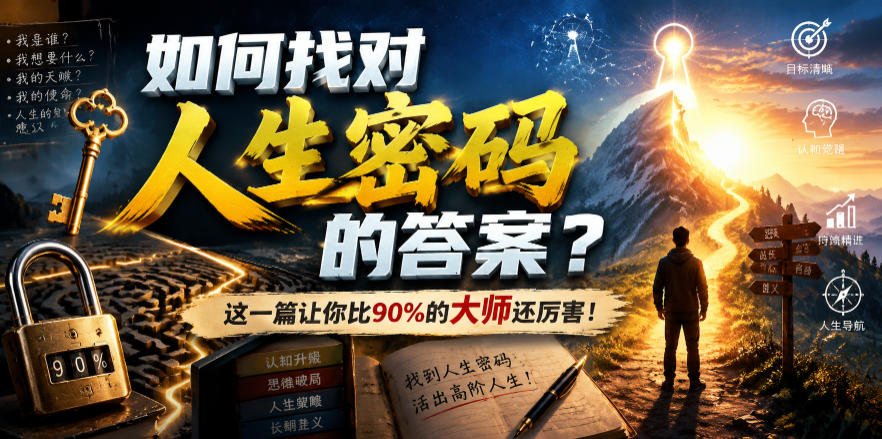 付费文章：如何找对人生密码的答案？这一篇让你比90%的大师还厉害！-搞钱利器