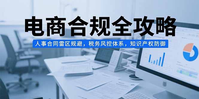 电商合规全攻略，人事合同雷区规避，税务风控体系，知识产权防御-搞钱利器