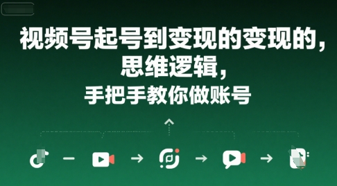 视频号起号到变现的思维逻辑，手把手教你做账号-搞钱利器