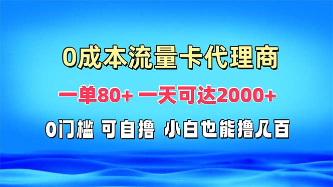 免费流量卡代理一单80+ 一天可达2000+-搞钱利器