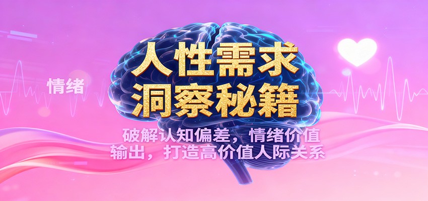 人性需求洞察秘籍，破解认知偏差，情绪价值输出，打造高价值人际关系-搞钱利器