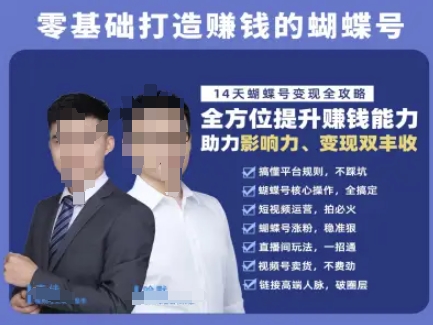 蝴蝶号专栏-视频号运营教程，零基础打造挣钱的蝴蝶号，14天蝴蝶号变现全攻略-搞钱利器