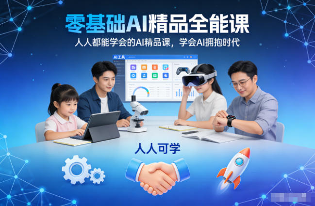 零基础AI精品全能课，人人都能学会的AI精品课，学会AI拥抱时代-搞钱利器
