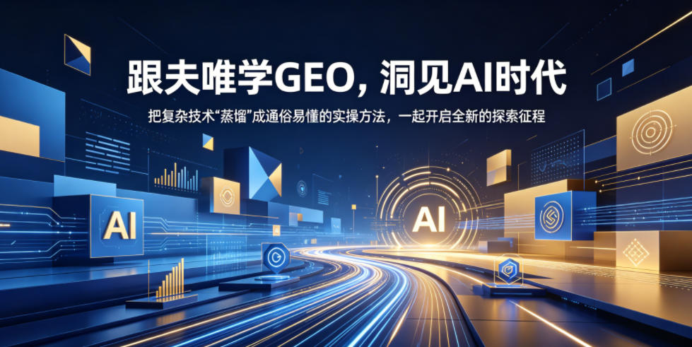 跟夫唯学GEO，洞见AI时代，把复杂技术“蒸馏”成通俗易懂的实操方法，一起开启全新的探索征程-搞钱利器