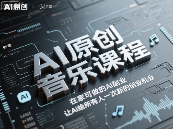 AI原创音乐课程，在家可做的Ai副业，让Ai给所有人一次新的创业机会-搞钱利器