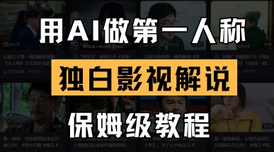 用AI做第一人称独白影视解说，手把手教学，保姆级教程-搞钱利器