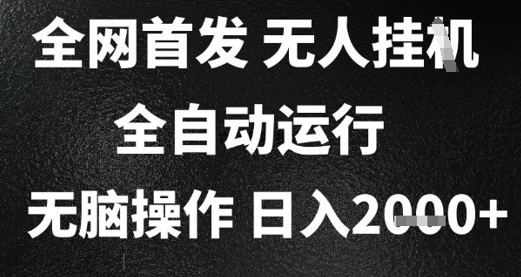 2025首发无人挂G项目，日入2k+，全自动运行，无脑操作，长期稳定 小白可玩【揭秘】-搞钱利器