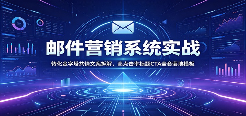 邮件营销系统实战：转化金字塔共情文案拆解，高点击率标题CTA全套落地模板-搞钱利器