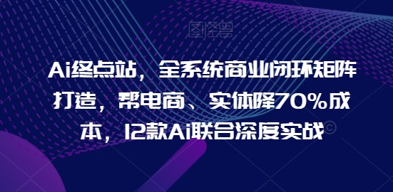 Ai终点站，全系统商业闭环矩阵打造，帮电商、实体降70%成本，12款Ai联合深度实战【0906更新】-搞钱利器