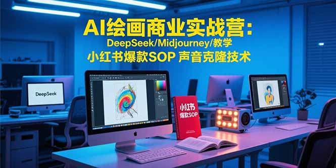 AI绘画商业实战营：DeepSeek/Midjourney/教学 小红书爆款SOP 声音克隆技术-搞钱利器