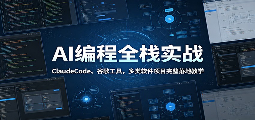 AI编程全栈实战：ClaudeCode、谷歌工具，多类软件项目完整落地教学-搞钱利器