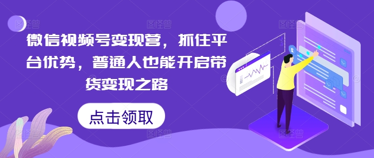 微信视频号变现营，抓住平台优势，普通人也能开启带货变现之路-搞钱利器