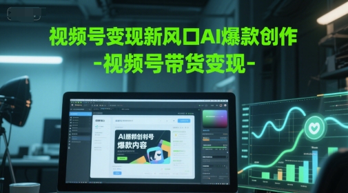 视频号变现新风口AI爆款创作-视频号带货变现-搞钱利器