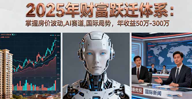 2025年财富跃迁体系：掌握房价波动,AI赛道,国际局势，年收益50万-300万-搞钱利器