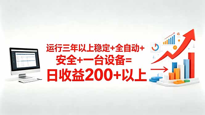 三年以上稳定+全自动+安全+一台设备=日收益200+-搞钱利器