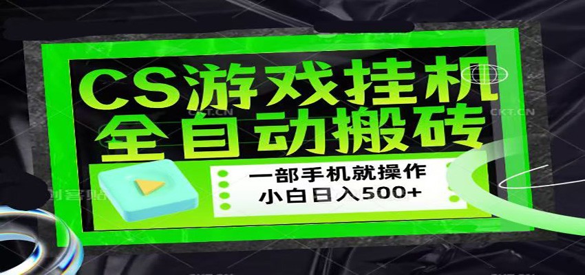 CSGO游戏挂机捡漏搬砖，超稳定的项目，带领1000+小白实现日入500+-搞钱利器