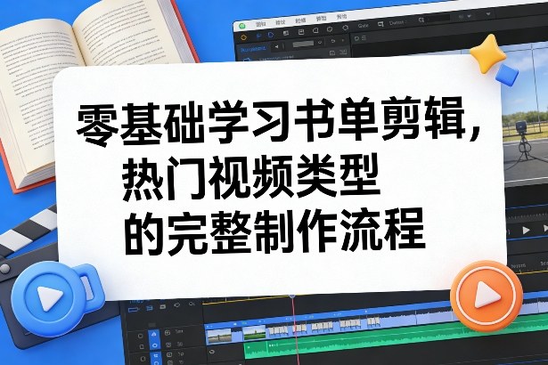 零基础学习书单剪辑,热门视频类型的完整制作流程(更新2026)-搞钱利器