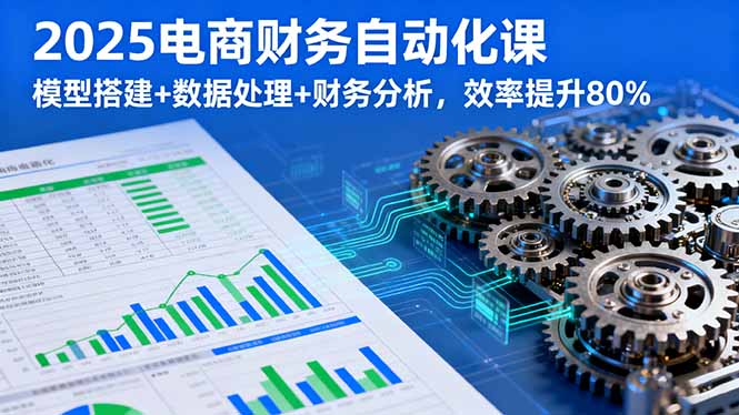 2025电商财务自动化课，模型搭建+数据处理+财务分析，效率提升80%-搞钱利器