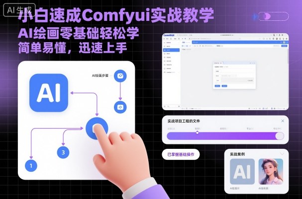 小白速成Comfyui实战教学，AI绘画零基础轻松学，简单易懂，迅速上手-搞钱利器