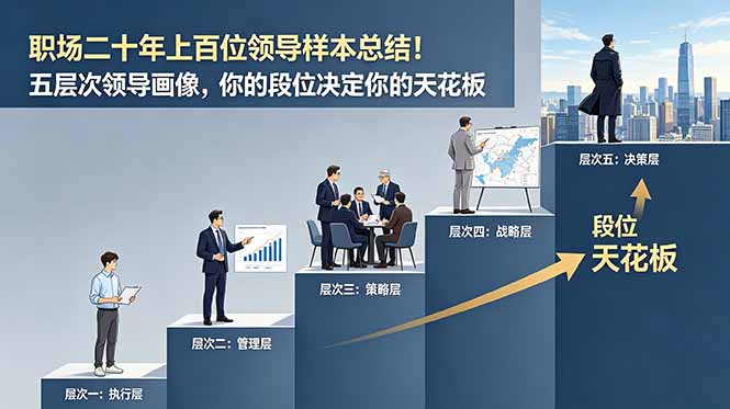 付费文章：职场二十年上百位领导样本总结！五层次领导画像，你的段位决定你的天花板-搞钱利器