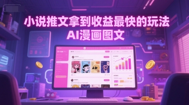 小说推文拿到收益最快的玩法，AI漫画图文-搞钱利器