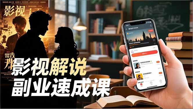 Tk影视解说副业速成课,软件安装、全流程实操、爆款预设,新手两周变现-搞钱利器