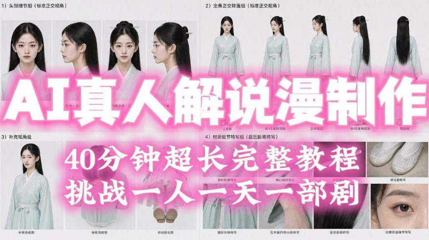 2026年AI真人解说漫剧自动批量化制作教程，40分钟超长完整，自动批量化制作，挑战一人一天一部剧！-搞钱利器