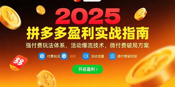 拼多多盈利实战指南，强付费玩法，活动爆流技术，微付费破局方案(更新7月-搞钱利器