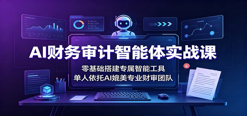 AI财务审计智能体实战课：零基础搭建专属智能工具，单人依托AI媲美专业财审团队-搞钱利器