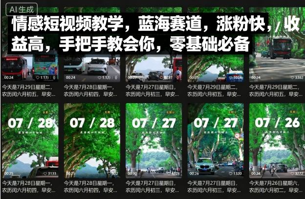 情感短视频教学，蓝海赛道，涨粉快，收益高，手把手教会你，零基础必备-搞钱利器