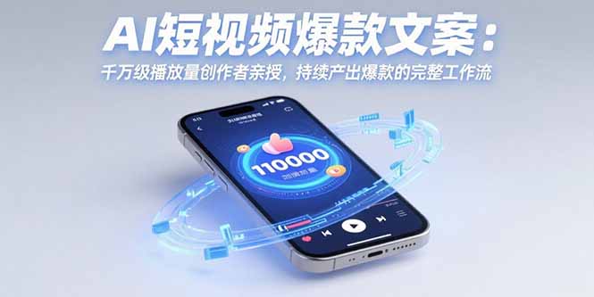 AI短视频爆款文案：千万级播放量创作者亲授，持续产出爆款的完整工作流-搞钱利器