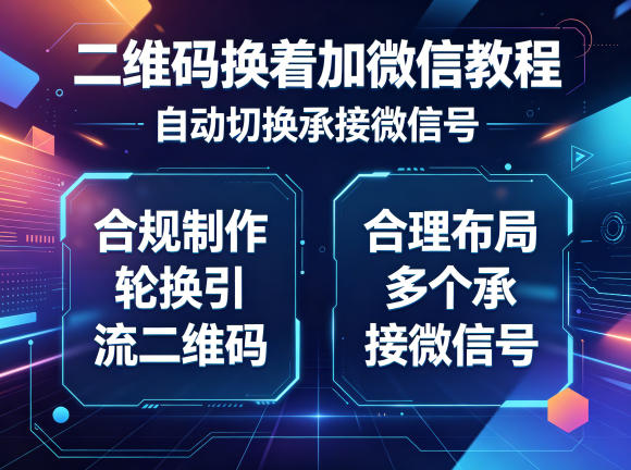 二维码换着加微信教程，自动切换承接微信号，合规制作轮换引流二维码，合理布局多个承接微信号-搞钱利器