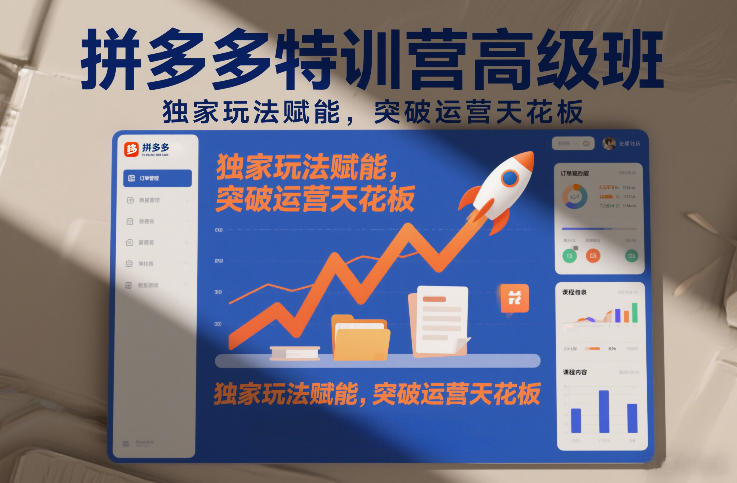 拼多多特训营高阶班，独家玩法赋能，突破运营天花板(更新26年2月)-搞钱利器