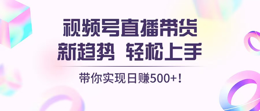 视频号直播带货新趋势，轻松上手，带你实现日赚500+-搞钱利器