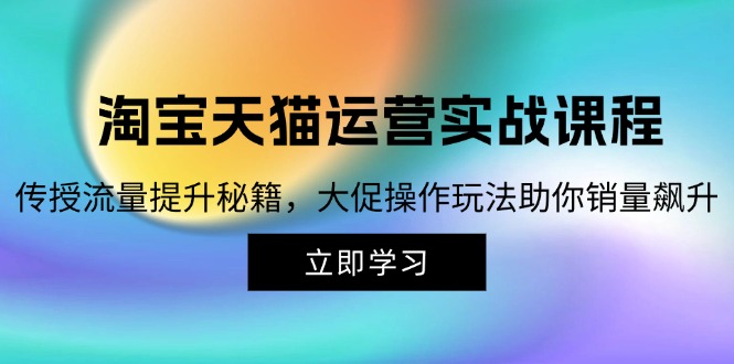 淘宝&天猫运营实战课程，传授流量提升秘籍，大促操作玩法助你销量飙升-搞钱利器