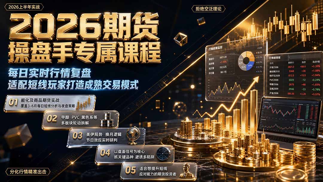 2026期货操盘手专属课程-更新8月，每日实时行情复盘，适配短线玩家打造成熟交易模式-搞钱利器