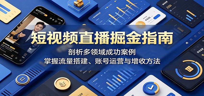 短视频直播掘金指南：剖析多领域成功案例，掌握流量搭建、账号运营与增收方法-搞钱利器