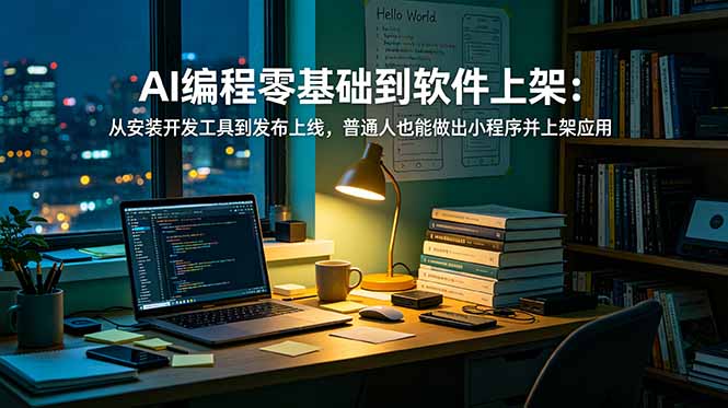 AI编程零基础到软件上架：从安装开发工具到发布上线，普通人也能做出小程序并上架应用商店-搞钱利器