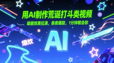 用AI制作荒诞打斗类视频，吸睛效果拉满，条条爆款，1分钟教会你-搞钱利器