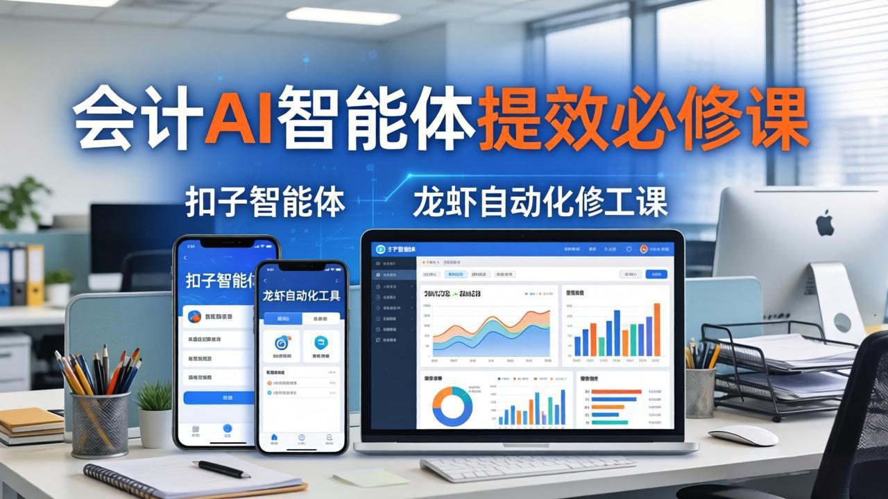 财务会计AI智能体提效必修课：扣子智能体+龙虾自动化+报表分析，一站式提升财务工作效率-搞钱利器