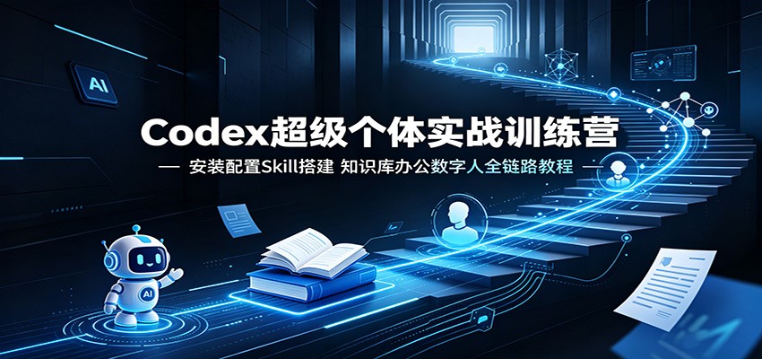 Codex超级个体实战训练营：安装配置Skill搭建，知识库办公数字人全链路教程-搞钱利器