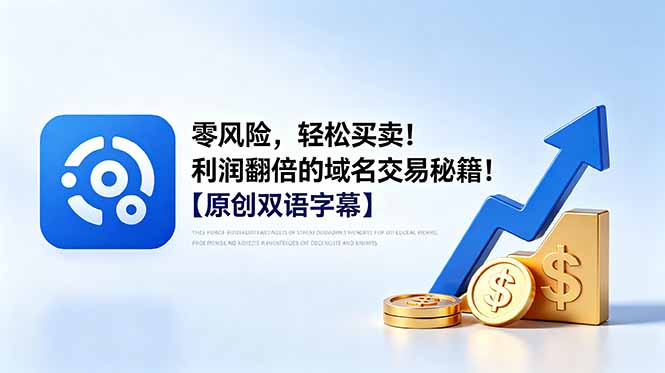 零风险，轻松买卖！利润翻倍的域名交易秘籍！【原创双语字幕】-搞钱利器