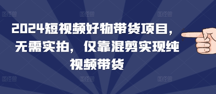 2024短视频好物带货项目，无需实拍，仅靠混剪实现纯视频带货-搞钱利器