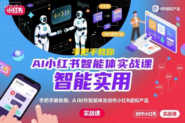 AI小红书智能体实战课，手把手教你用AI制作智能体及创作小红书虚拟产品，提效+内容商业化(更新)-搞钱利器