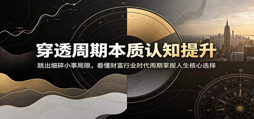 穿透周期本质认知提升：跳出细碎小事局限，看懂财富行业时代周期掌握人生核心选择-搞钱利器